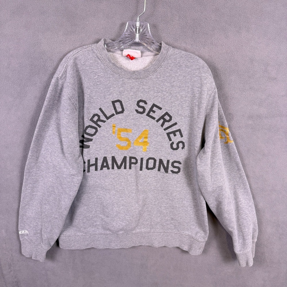 1954 NY Giants Champions Mitchell & Ness Sweatshirt Mens L Gray World Series
